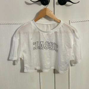 White Crop Top - Gym Workout